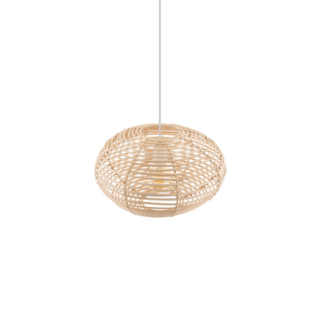 Lampa Sufitowa Wisząca E27 Biała Skandynawska RATTAN S 11153 Nowodvorski