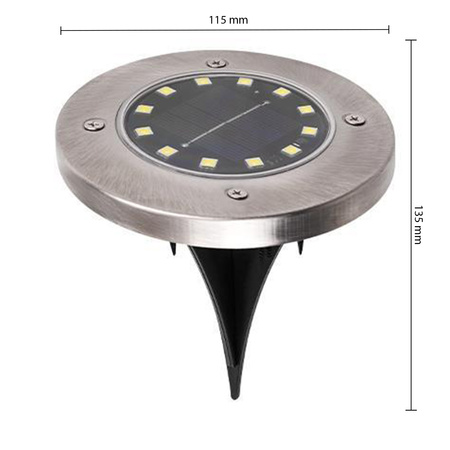 Zestaw 4x Lampka Ogrodowa 12x LED SOLARNA DOGRUNTOWA Wbijana IP54