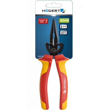 Szczypce Wydłużone Proste 200mm 1000V VDE Hoegert Technik