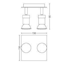 Lampa Sufitowa Reflektor 2x GU10 nikiel Carrea Philips