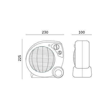 Termowentylator Stojący Farelka Grzejnik Elektryczny z termostatem 2000W Biało-szary