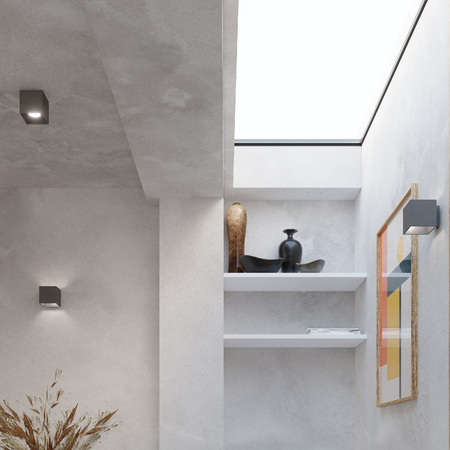 Lampa Sufitowa Oprawa Natynkowa GU10 Kwadratowa Antracyt Nowoczesna Quad Sollux