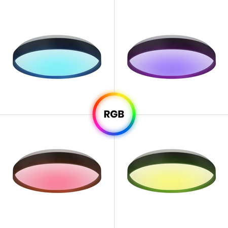 Plafon LED Lampa Sufitowa Natynkowa RINGO RGB 36W Ø390 mm Milagro