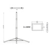 Naświetlacz halogen LED na statywie 2x100W 7000 lm 4000K Ecolight
