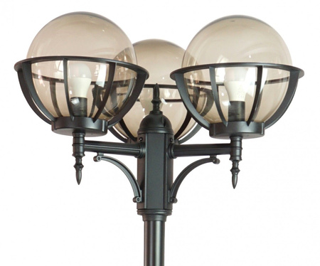 Lampa Ogrodowa Zewnętrzna Słupek LATARNIA E27 Kule z koszykiem 250 OGMWN 3 KPO 250 185-285cm czarny Su-Ma