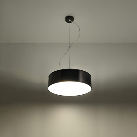 Lampa Sufitowa Wisząca Plafon 2x E27 Okrągła Czarna Minimalistyczna Arena Sollux