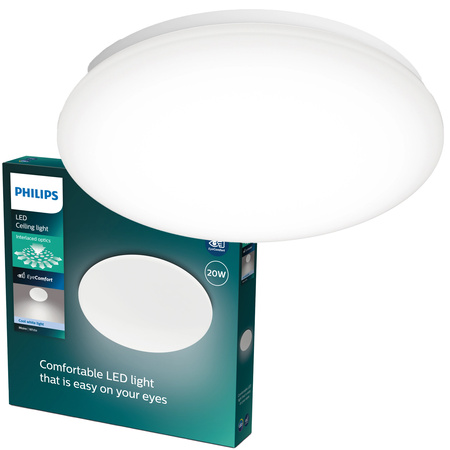 Lampa Sufitowa Plafon LED 20W 2300lm 4000K Biała Moire CL200 Philips