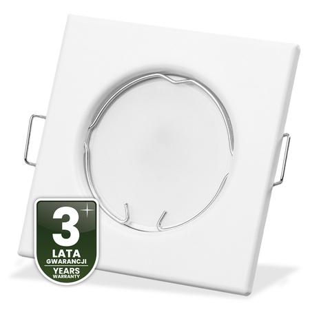 Oprawa HALOGENOWA Podtynkowa Stała Kwadrat PAVO Biała Blacha MR16 GU10