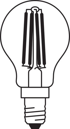 Żarówka LED P45 E14 6.5W = 60W 806lm 4000K Neutralna 200° Filament Ściemnialna Osram