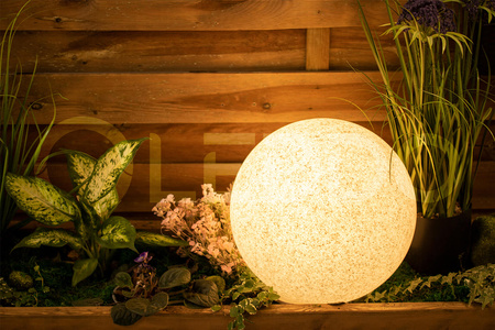 Lampa Zewnętrzna Ogrodowa Wbijana 230V E27 KULA 40cm Kamienna