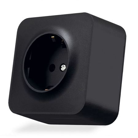 Gniazdo Elektryczne Ścienne Pojedyncze 16A Natynkowe Czarne BINERA VIDEX