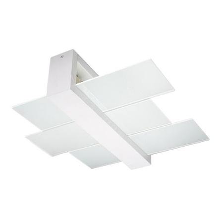 Lampa Sufitowa Natynkowa Nowoczesna 2x E27 Prostokątna Biała Skandynawska Feniks Sollux