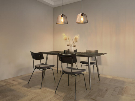 Lampa Sufitowa Wisząca Dekoracyjna E27 Zwis Czarny Brązowy Rattan Decor Ledvance