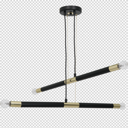 Lampa wisząca BASTONE 4xE14 Prosta Forma Minimalistyczna Czarna Złota MLP6564 Milagro Metal