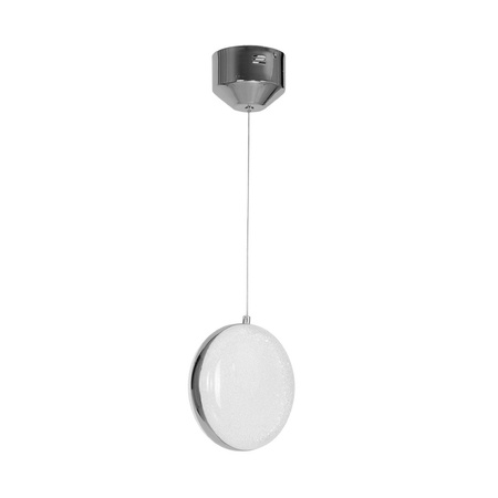Lampa wisząca LIRA 10W LED Okrągła Srebrne Elementy Biała ML5495 Milagro Metal + Tworzywo sztuczne