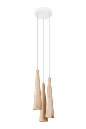 Lampa Sufitowa Wisząca Zwis 3x GU10 Tuba Ruchoma Geometryczna Brązowa Skandynawska Sula Sollux