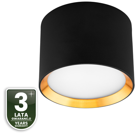 Oprawa HALOGENOWA Natynkowa SUNLA Tuba Gx53 LED Spot Kinkiet Sufitowa Walec Czarno - Złoty LUMILED