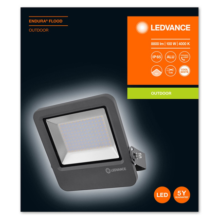 Naświetlacz LED Reflektor Zewnętrzny Lampa 100W 8800lm 4000K IP65 Szary Endura Ledvance
