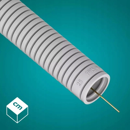 Rura Karbowana RKGL 25mm 320N Peszel z Pilotem do Zabezpieczania Kabli 50m Szary AKS ZIELONKA