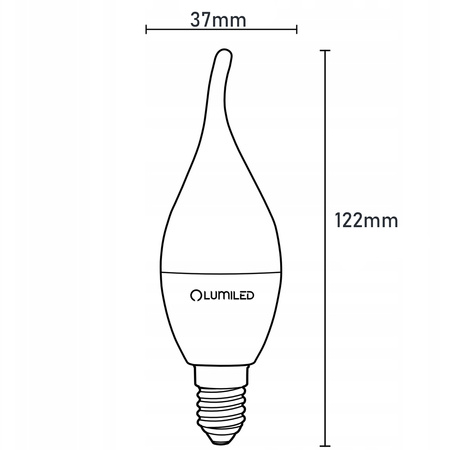 6x Żarówka LED E14 Świeczka BA35 5W = 40W 470lm 3000K Ciepła 180° LUMILED
