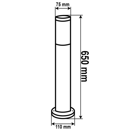 Lampa Ogrodowa Zewnętrzna E27 CZARNY SŁUPEK 65cm z Czujnikiem Ruchu i Zmierzchu