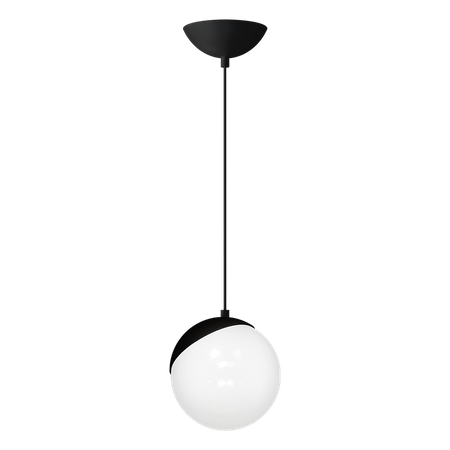 Lampa wisząca SFERA 1xE27 60W Biała Kula Czarne Detale MLP5739 Milagro Metal + Szkło