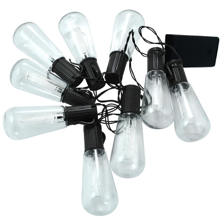 Girlanda Ogrodowa LED Bateryjna 2,6m na baterie 2xAA EDISON Czarna GOLDLUX (Polux)