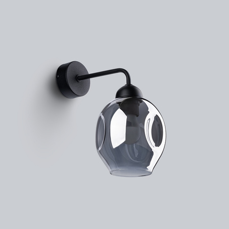 Lampa Ścienna Kinkiet E27 Owalna Czarna Nowoczesna Fillan Sollux