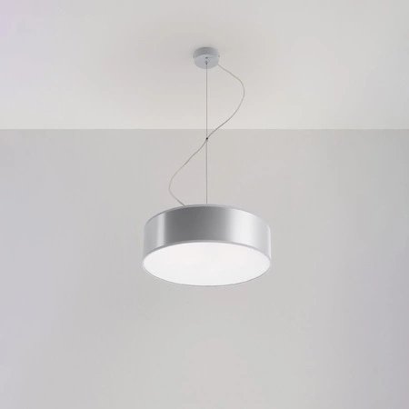 Lampa Sufitowa Wisząca Plafon 2x E27 Okrągła Szara Minimalistyczna Arena Sollux
