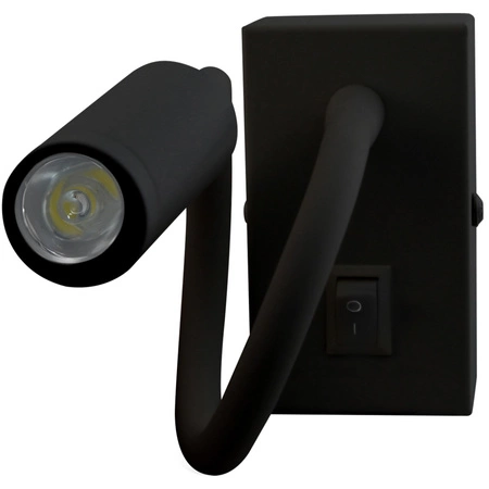 Lampa Ścienna LED Elastyczny Kinkiet do Czytania LEO 3W 4000K Czarny