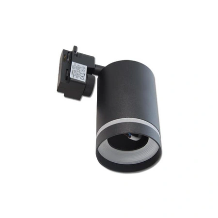 Reflektor Szynowy GU10 Czarny Lampa z Ozdobnym Pierścieniem do Szynoprzewodów Jednofazowych