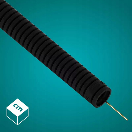 Rura Karbowana RKGS 16mm 750N Peszel z Pilotem do Zabezpieczania Kabli 25m Czarny AKS ZIELONKA