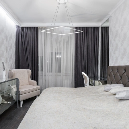 Lampa wisząca NIX biały kwadrat ramka 25W LED IP20 Metal i akryl styl nowoczesny minimalistyczny Milagro