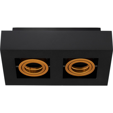 Oprawa Natynkowa HALOGENOWA Ruchoma 2x GU10 Prostokątna Czarna 85mm NEMO