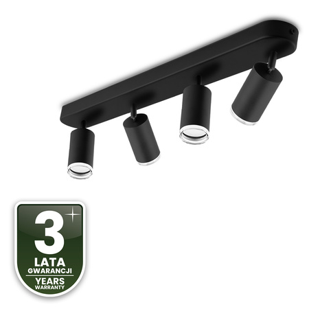Lampa Sufitowa Reflektor LED Spot 4x GU10 IP44 ADERO Czarna Lumiled