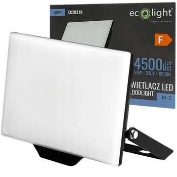 Naświetlacz LED Lampa Reflektor 50W 4500lm 6500K Zimna IP65 NL-2 Ecolight