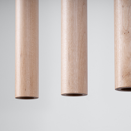 Lampa Sufitowa Wisząca Zwis 5x G9 Żyrandol Tubularna drewno Nowoczesna Pastelo Sollux