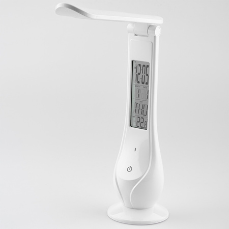 Lampka Biurkowa Nocna LED 4W 5000K USB Ekran Wyświetlacz Dotykowa Ściemnialna IDA