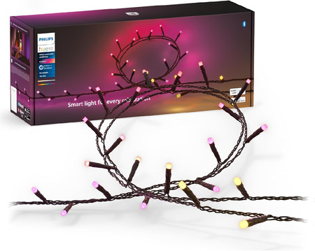 Lampki Choinkowe Zewnetrzne LED 40m 28W 500LED IP44 Girlanda White and Color Ambiance RGB + TW Inteligentna SMART Zigbee Bluetooth Festavia Philips HUE