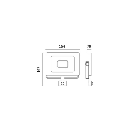 Naświetlacz LED Zewnętrzny Ogrodowy 30W 2505lm 6500K Zimny 120° z Czujnikiem Ruchu IP44 IK05 Czarny MHC Kobi