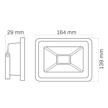 Naświetlacz LED 30W 2400lm 6500K 120° IP65 Czarny GOLDLUX (Polux)