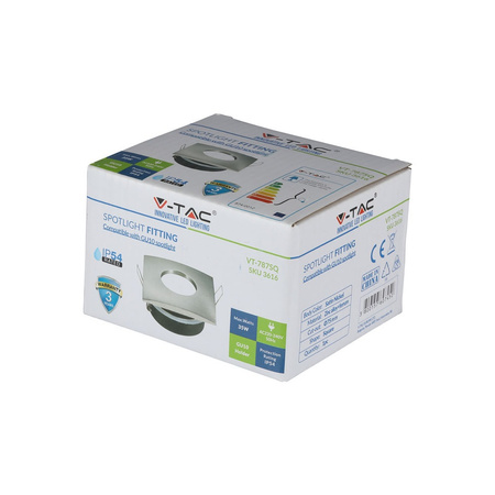 Oprawa Sufitowa Podtynkowa Spot GU10 Kwadratowa Satynowy Nikiel VT-787 V-TAC