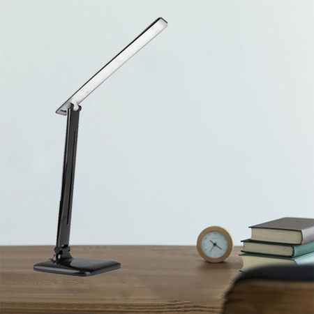 Lampka Biurowa Kreślarska Stołowa LED 9W 4500K Ściemnialna Dotykowa Czarna