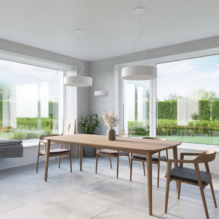 Lampa Ścienna Plafon 2x E27 Półokrągła Biała Minimalistyczna Skala Sollux