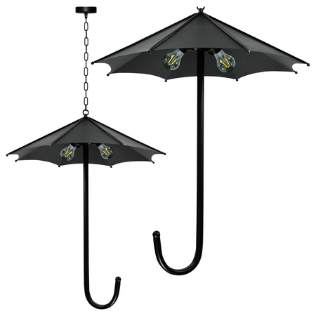 Lampa Wisząca Sufitowa Żyrandol 3xE27 PARASOL Czarna - GOLDLUX (Polux)
