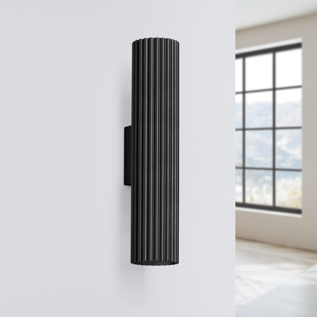 Lampa Ścienna Kinkiet Tuba Spot 2x GU10 Czarna Karbon Deep Space SL.1577 Sollux