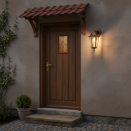 Kinkiet Ogrodowy Elewacyjny Zewnętrzny E27 LATARNIA do DOŁU Patyna BELLIS LUMILED