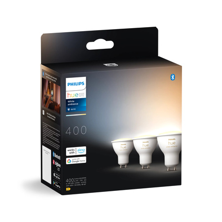 3x Żarówka LED GU10 Reflektor 4.2W = 50W 400lm 2200-6500K CCT SMART Inteligentna Bluetooth ZigBee White Ambiance Philips HUE