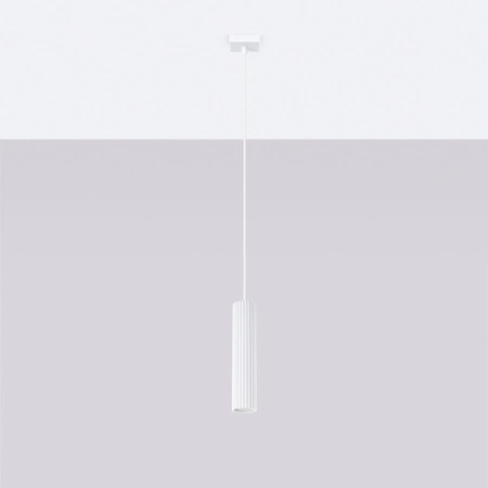 Lampa Wisząca Sufitowa Zwis Tuba Spot 1x GU10 Biała Karbon Deep Space SL.1535 Sollux