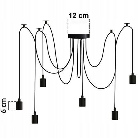 Lampa wisząca sufitowa ARANE PAJĄK 6 ramion do LED 6x E27 LUMILED
